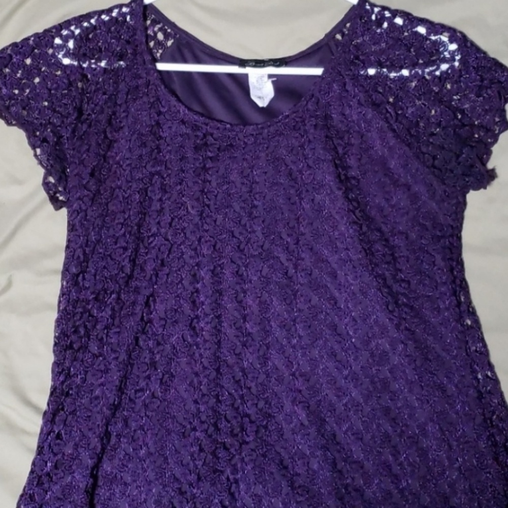 Vivid purple lace blouse